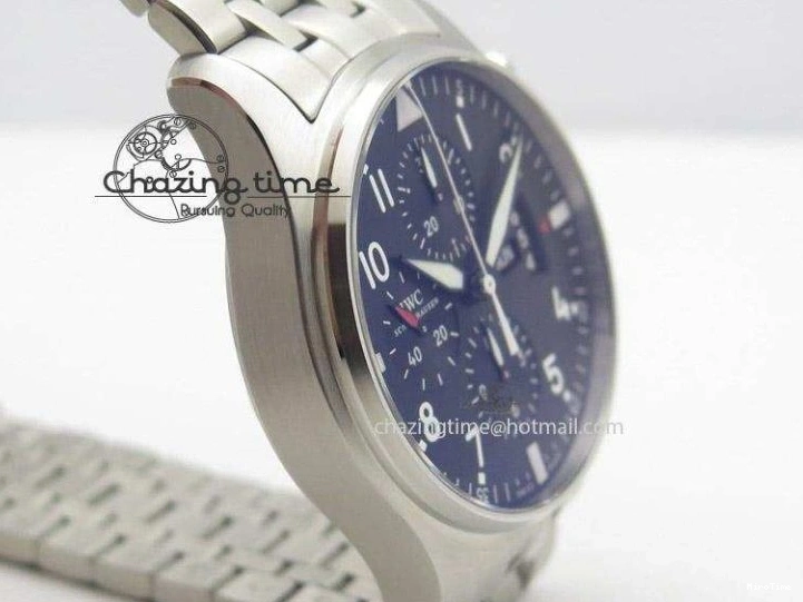 MIROTIME 0114 Minimalist Pilot Chrono 3777 43mm ZF 1:1 Best Edition Black Dial On SS Bracelet A 7364